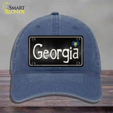 Georgia Flag Script Novelty License Plate Hat Unconstructed Cotton / Navy