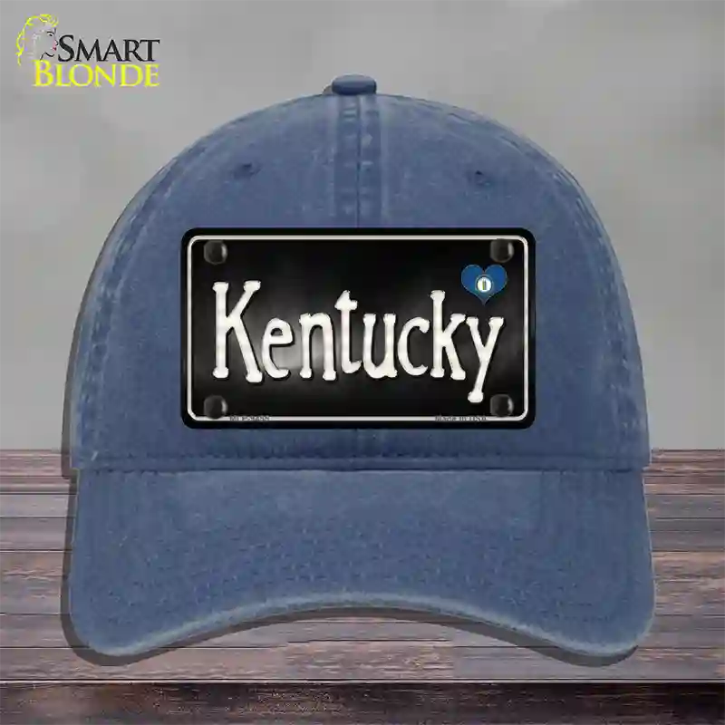 Kentucky Flag Script Novelty License Plate Hat Unconstructed Cotton / Navy