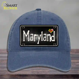 Maryland Flag Script Novelty License Plate Hat Unconstructed Cotton / Navy