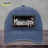 Mississippi Flag Script Novelty License Plate Hat Unconstructed Cotton / Navy