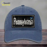 Pennsylvania Flag Script Novelty License Plate Hat Unconstructed Cotton / Navy