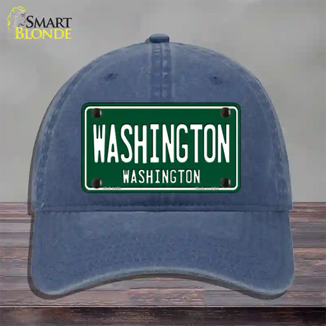 Washington Vintage Green Novelty License Plate Hat Unconstructed Cotton / Navy