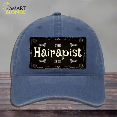 Hairapist Novelty License Plate Hat Unconstructed Cotton / Navy