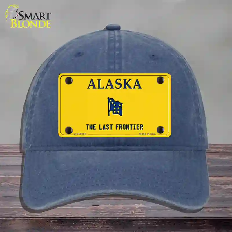 Alaska State Blank Novelty License Plate Hat Unconstructed Cotton / Navy / Alaska Frontier (9509):https | Clean | Yes