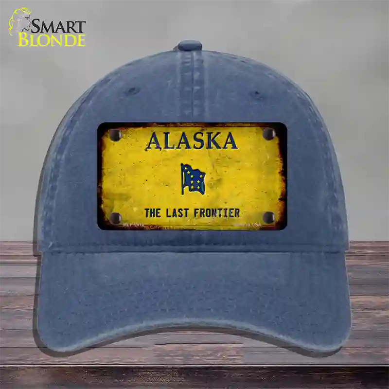 Alaska State Blank Novelty License Plate Hat Unconstructed Cotton / Navy / Alaska Frontier (9509):https | Rusty | Yes