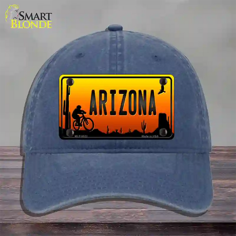 Biker Arizona Scenic Novelty License Plate Hat Unconstructed Cotton / Navy