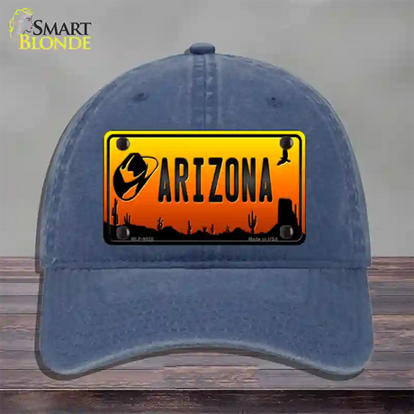 Cowboy Hat Arizona Scenic Novelty License Plate Hat Unconstructed Cotton / Navy