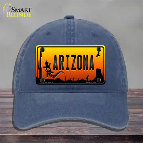 Lizard Arizona Scenic Novelty License Plate Hat Unconstructed Cotton / Navy