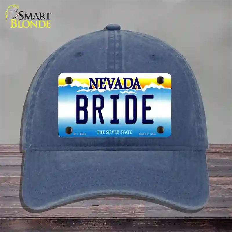 Bride Nevada Novelty License Plate Hat Unconstructed Cotton / Navy