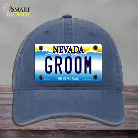 Groom Nevada Novelty License Plate Hat Unconstructed Cotton / Navy