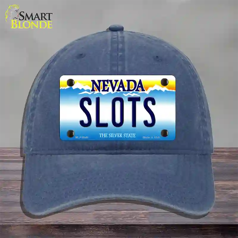 Slots Nevada Novelty License Plate Hat Unconstructed Cotton / Navy