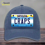 Craps Nevada Novelty License Plate Hat Unconstructed Cotton / Navy