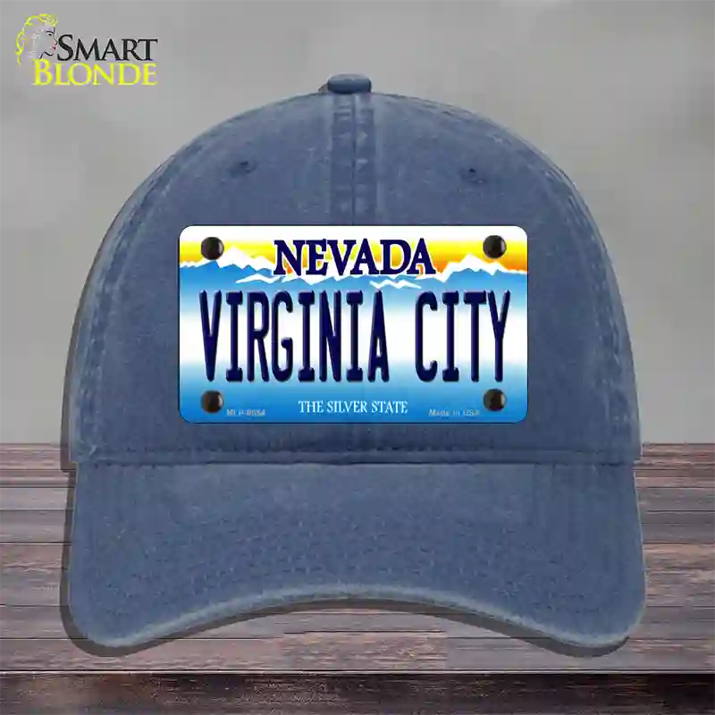 Virginia City Nevada Novelty License Plate Hat Unconstructed Cotton / Navy