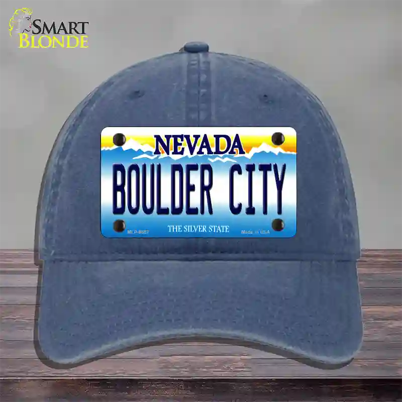 Boulder City Nevada Novelty License Plate Hat Unconstructed Cotton / Navy