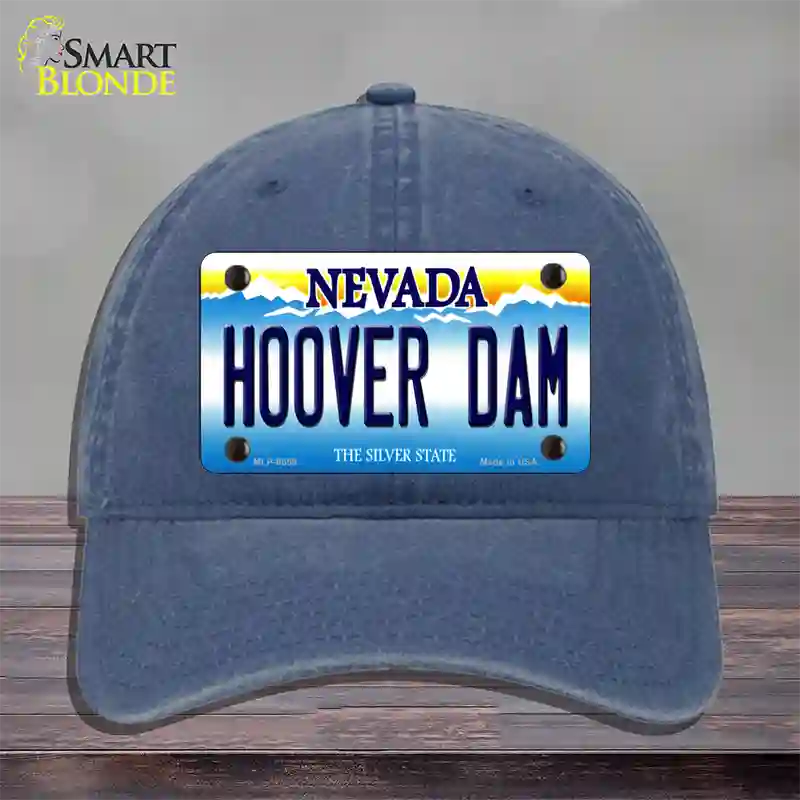 Hoover Dam Nevada Novelty License Plate Hat Unconstructed Cotton / Navy