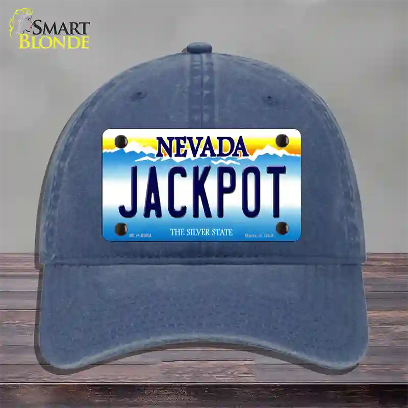 Jack Pot Nevada Novelty License Plate Hat Unconstructed Cotton / Navy