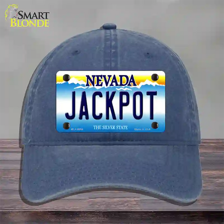 Jack Pot Nevada Novelty License Plate Hat Unconstructed Cotton / Navy