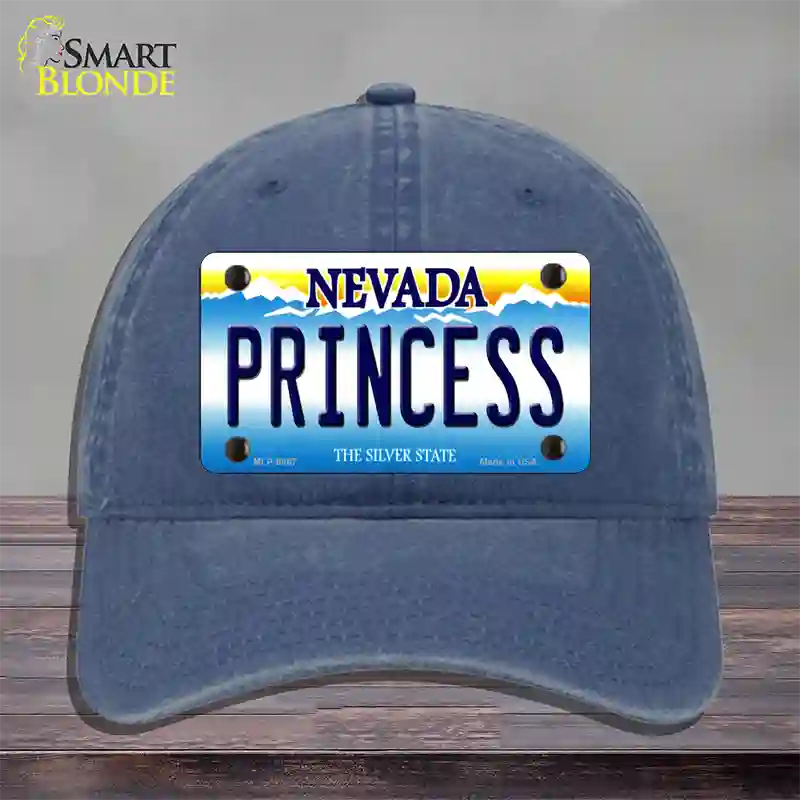 Princess Nevada Novelty License Plate Hat Unconstructed Cotton / Navy