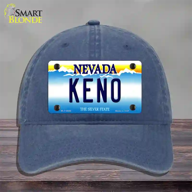 Keno Nevada Novelty License Plate Hat Unconstructed Cotton / Navy