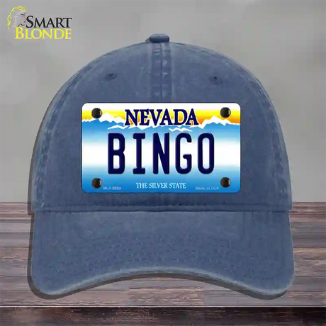 Bingo Nevada Novelty License Plate Hat Unconstructed Cotton / Navy