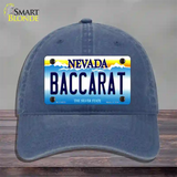 Baccarat Nevada Novelty License Plate Hat Unconstructed Cotton / Navy