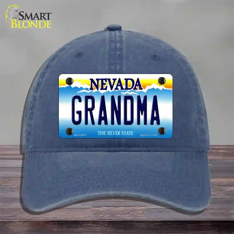 Grandma Nevada Novelty License Plate Hat Unconstructed Cotton / Navy