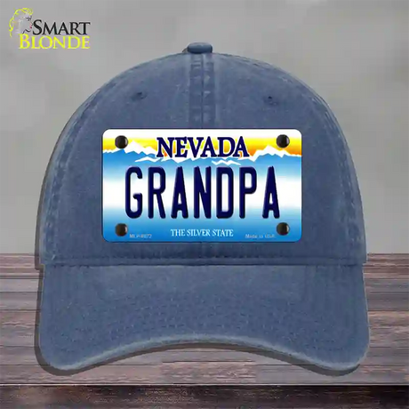 Grandpa Nevada Novelty License Plate Hat Unconstructed Cotton / Navy