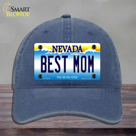 Best Mom Nevada Novelty License Plate Hat Unconstructed Cotton / Navy