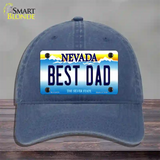 Best Dad Nevada Novelty License Plate Hat Unconstructed Cotton / Navy