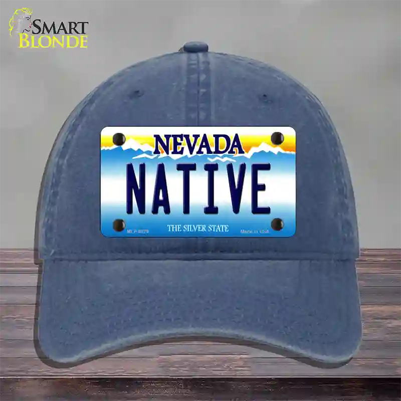 Native Nevada Novelty License Plate Hat Unconstructed Cotton / Navy