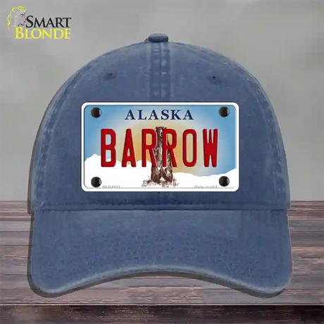 Barrow Alaska State Novelty License Plate Hat Unconstructed Cotton / Navy