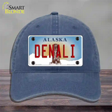 Denali Alaska State Novelty License Plate Hat Unconstructed Cotton / Navy