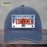 Fishermen Alaska State Novelty License Plate Hat Unconstructed Cotton / Navy