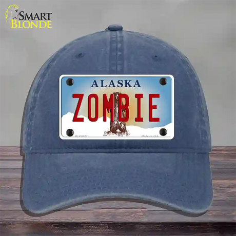 Zombie Alaska State Novelty License Plate Hat Unconstructed Cotton / Navy