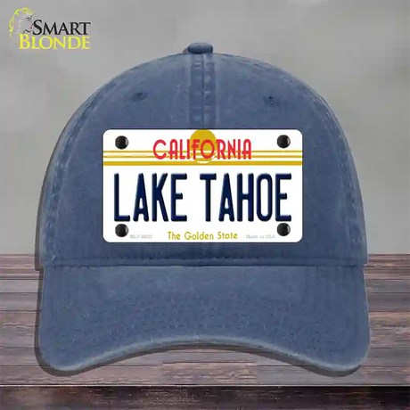 Lake Tahoe California Novelty License Plate Hat Unconstructed Cotton / Navy