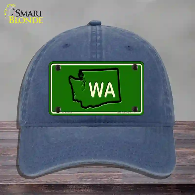 WA State Novelty License Plate Hat Unconstructed Cotton / Navy