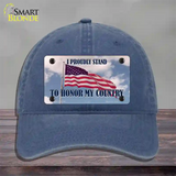 Proudly Stand Novelty License Plate Hat Unconstructed Cotton / Navy