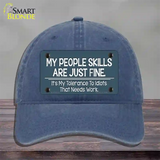 My People Skills Novelty License Plate Hat Unconstructed Cotton / Navy