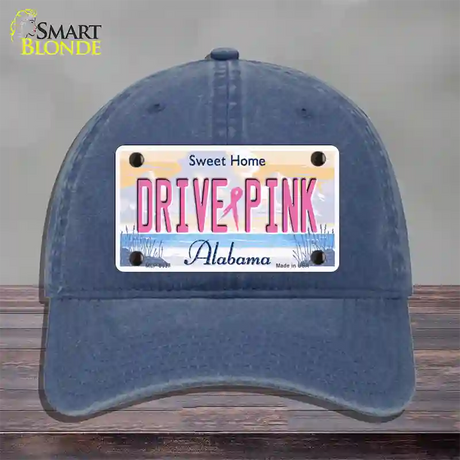 Drive Pink Alabama Novelty License Plate Hat Unconstructed Cotton / Navy