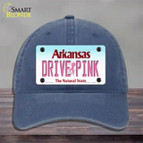 Drive Pink Arkansas Novelty License Plate Hat Unconstructed Cotton / Navy