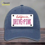 Drive Pink California Novelty License Plate Hat Unconstructed Cotton / Navy