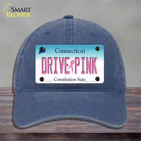 Drive Pink Connecticut Novelty License Plate Hat Unconstructed Cotton / Navy