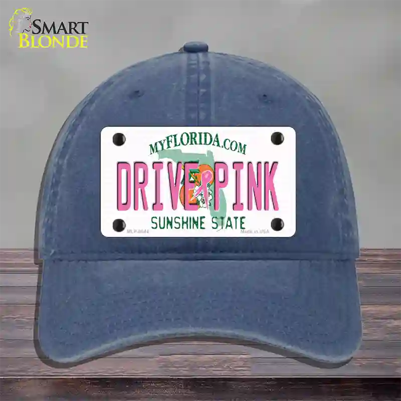 Drive Pink Florida Novelty License Plate Hat Unconstructed Cotton / Navy