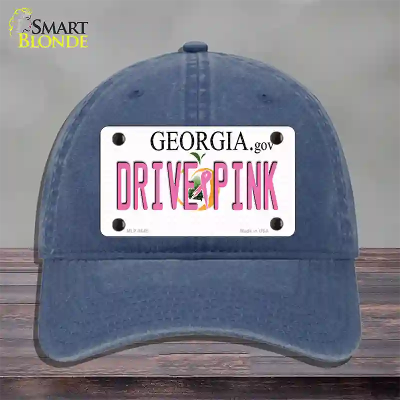 Drive Pink Georgia Novelty License Plate Hat Unconstructed Cotton / Navy