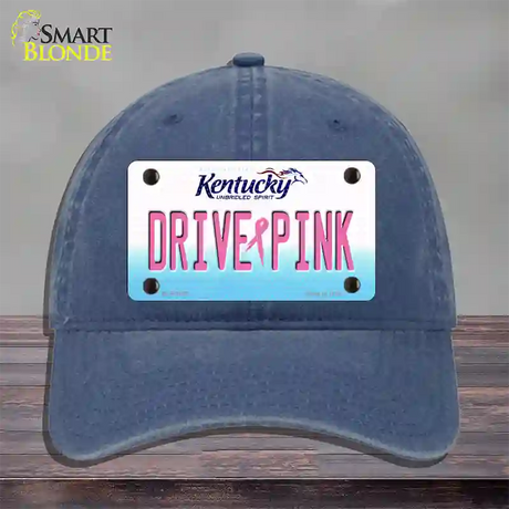 Drive Pink Kentucky Novelty License Plate Hat Unconstructed Cotton / Navy