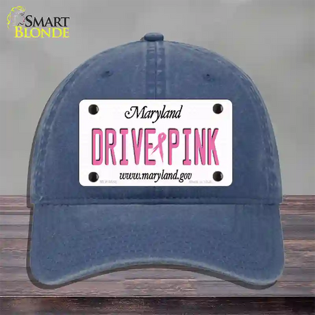 Drive Pink Maryland Novelty License Plate Hat Unconstructed Cotton / Navy