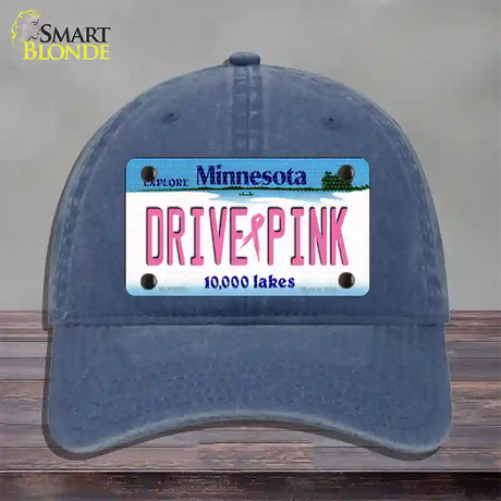 Drive Pink Minnesota Novelty License Plate Hat Unconstructed Cotton / Navy