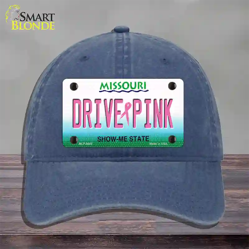 Drive Pink Missouri Novelty License Plate Hat Unconstructed Cotton / Navy