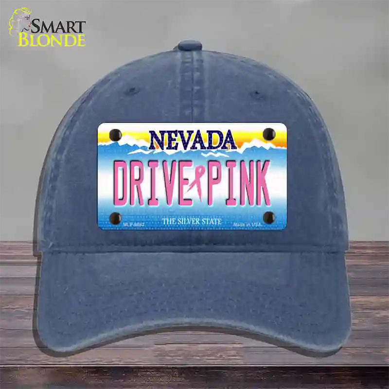 Drive Pink Nevada Novelty License Plate Hat Unconstructed Cotton / Navy