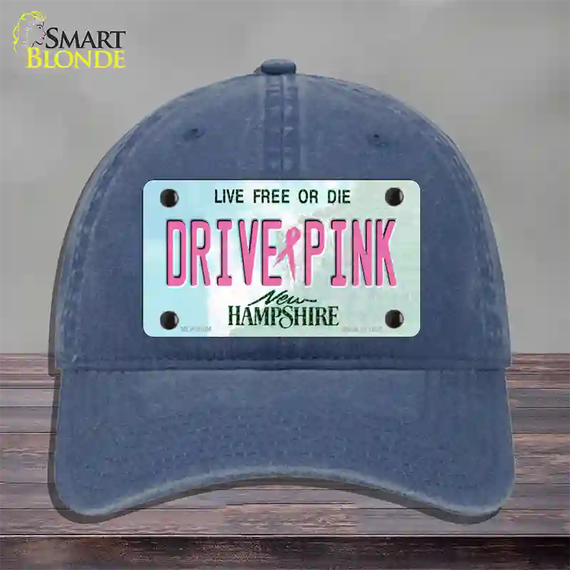 Drive Pink New Hampshire Novelty License Plate Hat Unconstructed Cotton / Navy